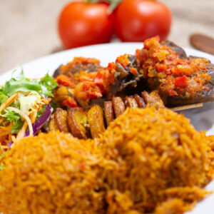 Jollof rice/Plantain/beef