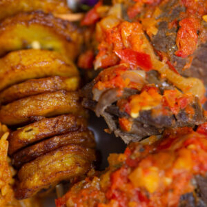 Fried rice/Plantain/beef